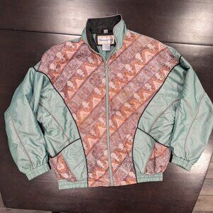 Vintage 90's Nylon Patterned Jacket Size Medium